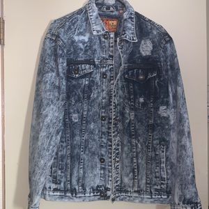 Custom | Ripped *Distressed Blue Jean Jacket *Size Large men